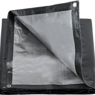 Tentas Tarpaulin (sidabrinis/juodas) 5mx6m. (260 g./m2)