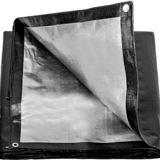 Tentas Tarpaulin (sidabrinis/juodas) 8mx10m. (260 g./m2)